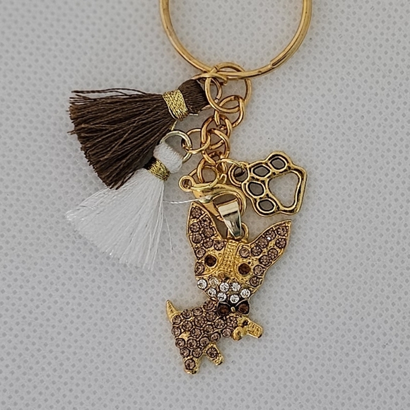 NEW! Rhinestone Chihuahua Keychain/Bag 👜🎒 Charm & Jewelry Pendant 📿~🎁 🐾 🐕 - Picture 8 of 16
